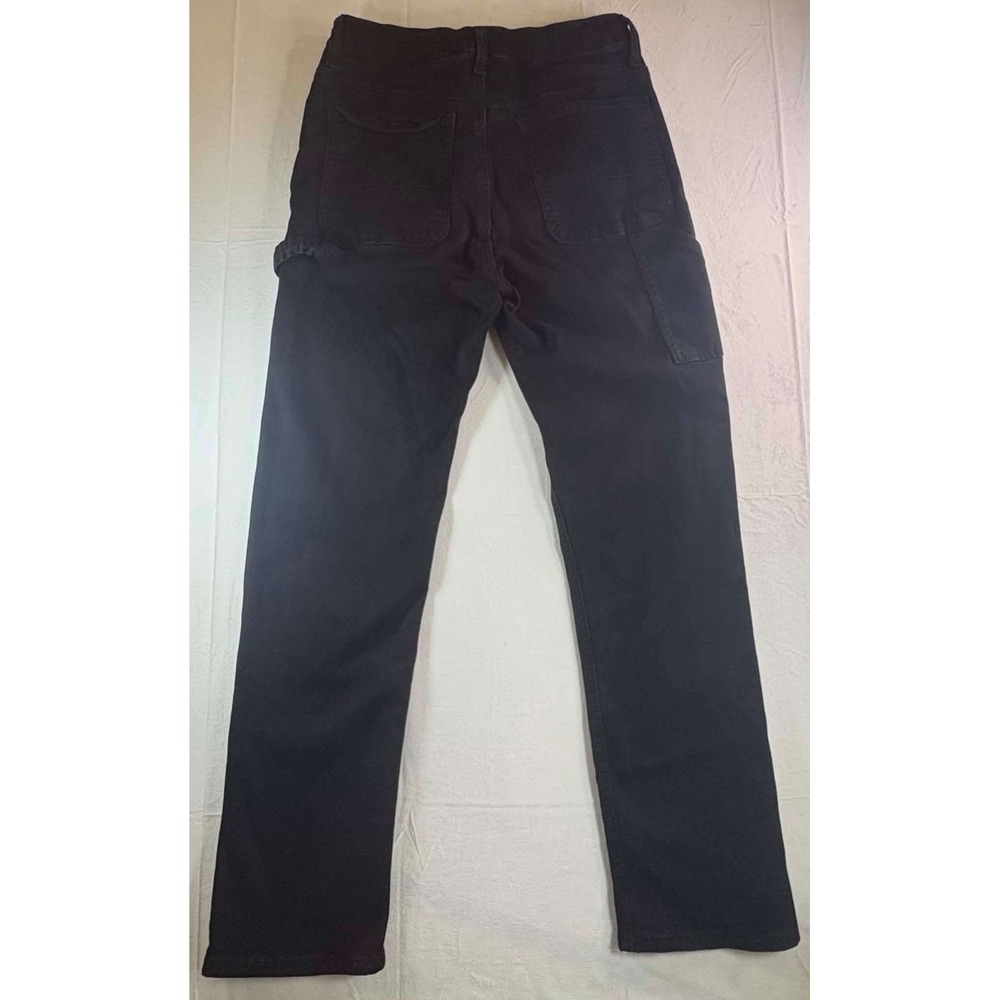 SONG Carpenter Jeans Womens 5/27 Black Utility Straight Leg Stretch Denim Pants - Picture 3 of 7